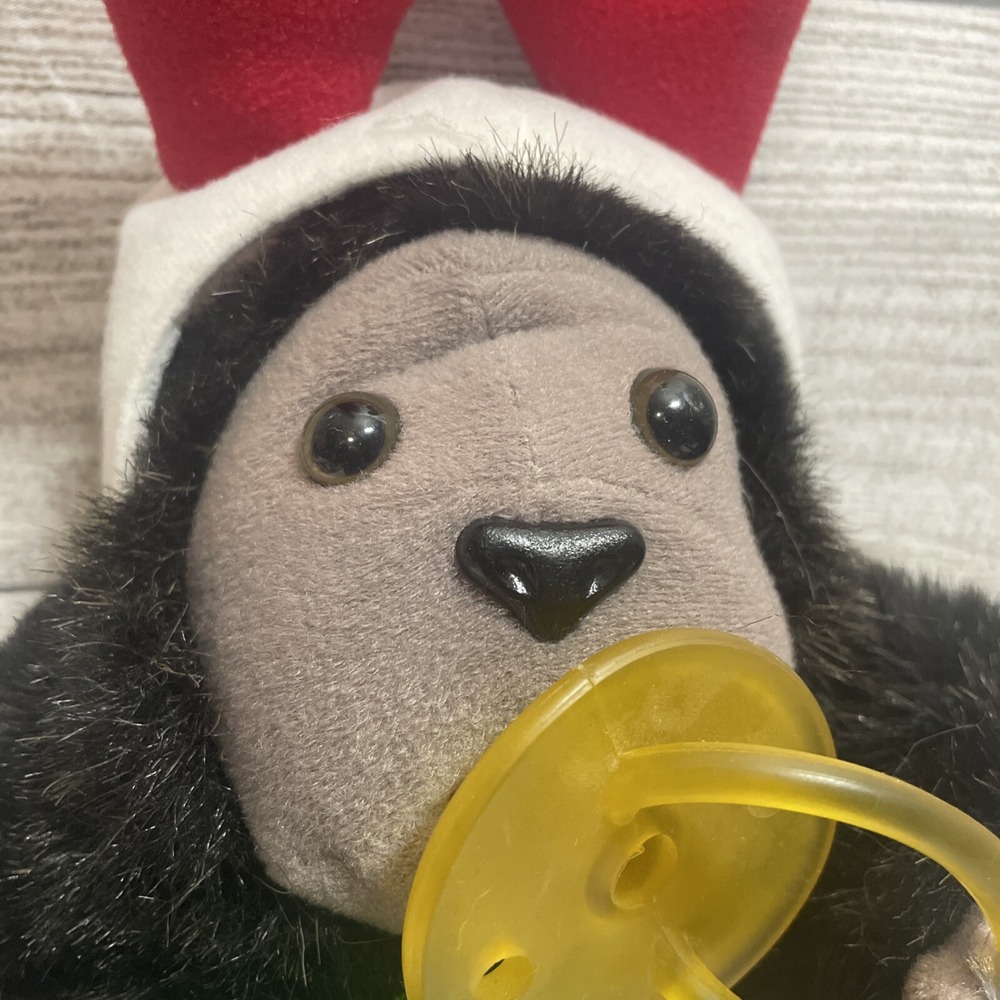Vintage Russ Bungo‎ Baby Gorilla Ape Plush w/ Pacifier Diaper & Christmas Hat 9" - Picture 6 of 8